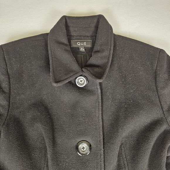 VTG Wool Cashmere Blend Overcoat Womens Black Winter Classic Dressy Coat Long 14 - Picture 10 of 16